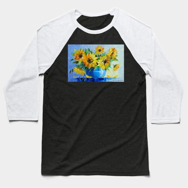 A bouquet of sunflowers Baseball T-Shirt by OLHADARCHUKART